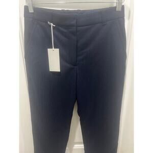NWT Cos Wool Blend Navy Blue Straight Leg Trouser Sz 4